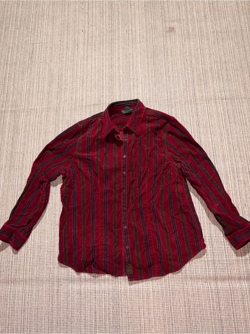LAUREN RALPH LAUREN Men's Striped Corduroy Button Up Shirt Size 1X